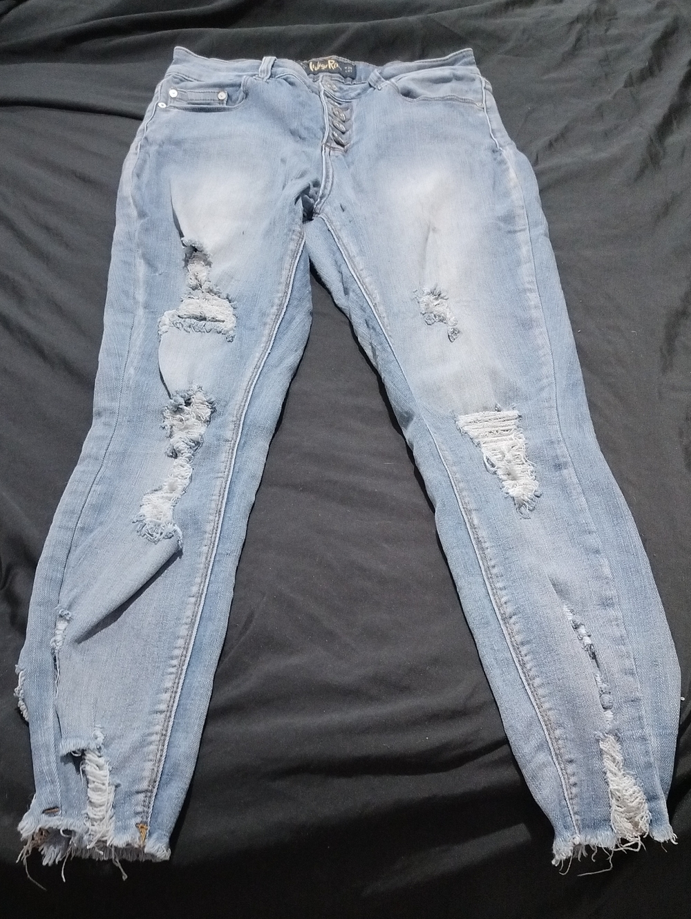 Indigo Rein Light Blue Distressed Skinny Jeans